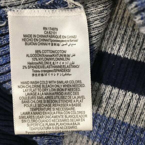 BCBGENERATION Striped Ribbed Stretch Knit Peplum Ruffle Hem V Neck Sweater Top - Picture 4 of 10